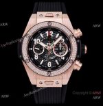 Swiss Grade 1 Copy Hublot Unico King 7750 Watch Rose Gold Diamond Bezel 45.5mm